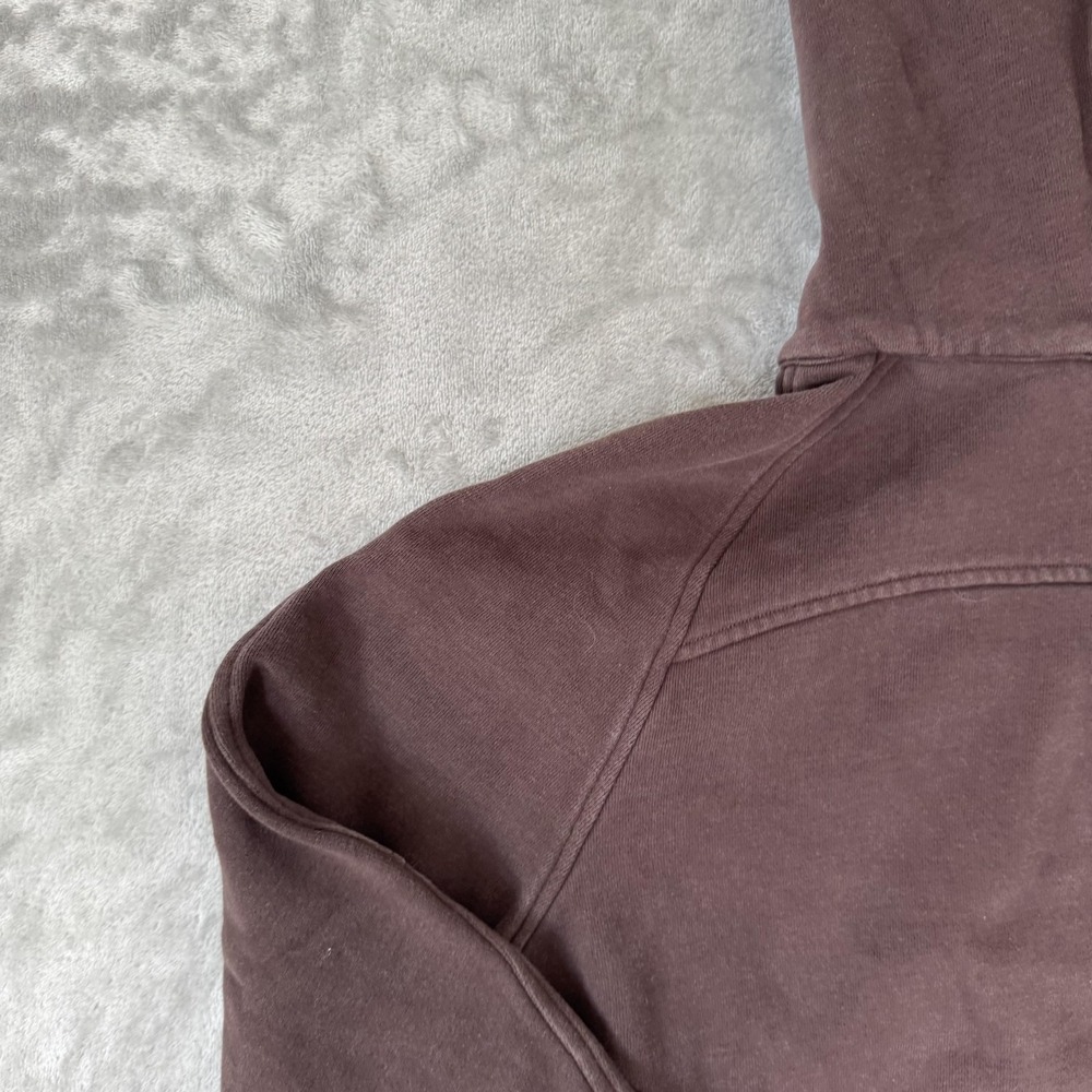 Lululemon Scuba Hoodie Womens Small Brown 1/2 Zip Cropped Kangaroo Pocket - Picture 14 of 16